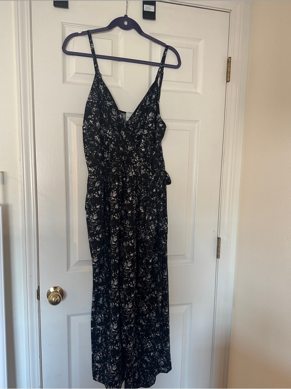 Kaileigh Black Floral Maxi Dress with Spaghetti Straps